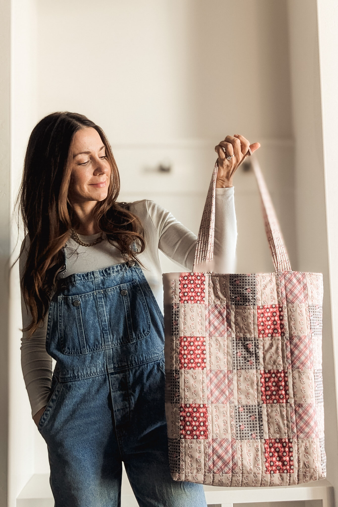 Riley Tote by ritual quilt company with mansfield park fabric