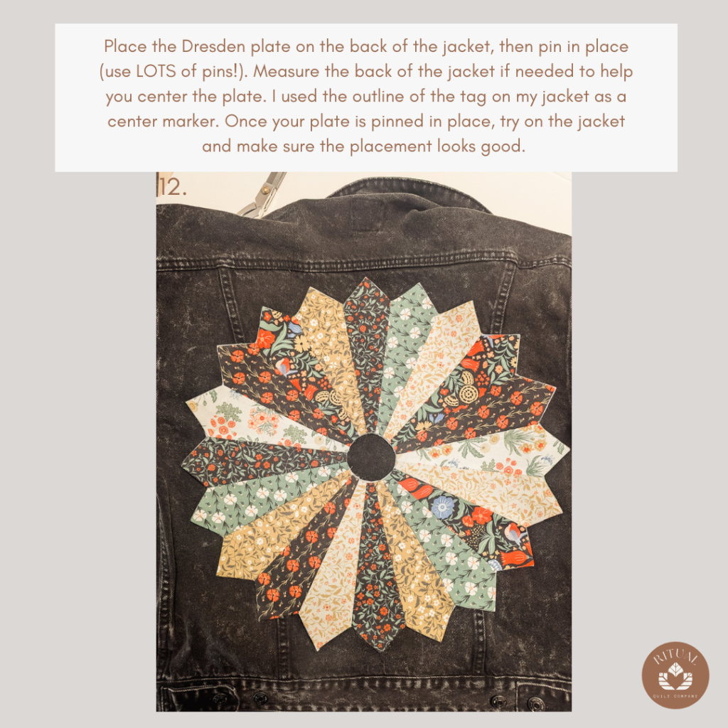 Dresden plate jacket by ritual quilt company using wanderlust fabric