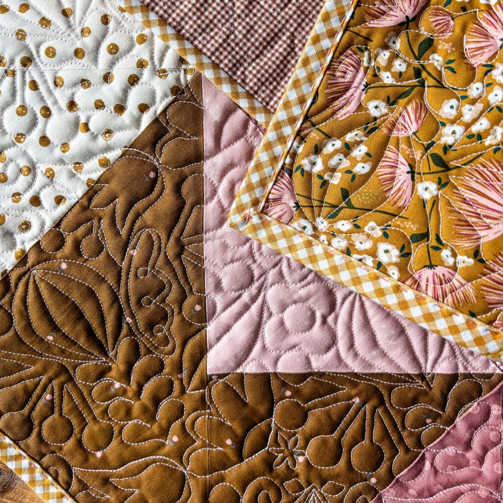 Love Notes Quilt by Tamara Darragh for Remi Vail Studio using the Blush n Butterscotch Collection designed by Simple Simon and Co for Riley Blake Designs 