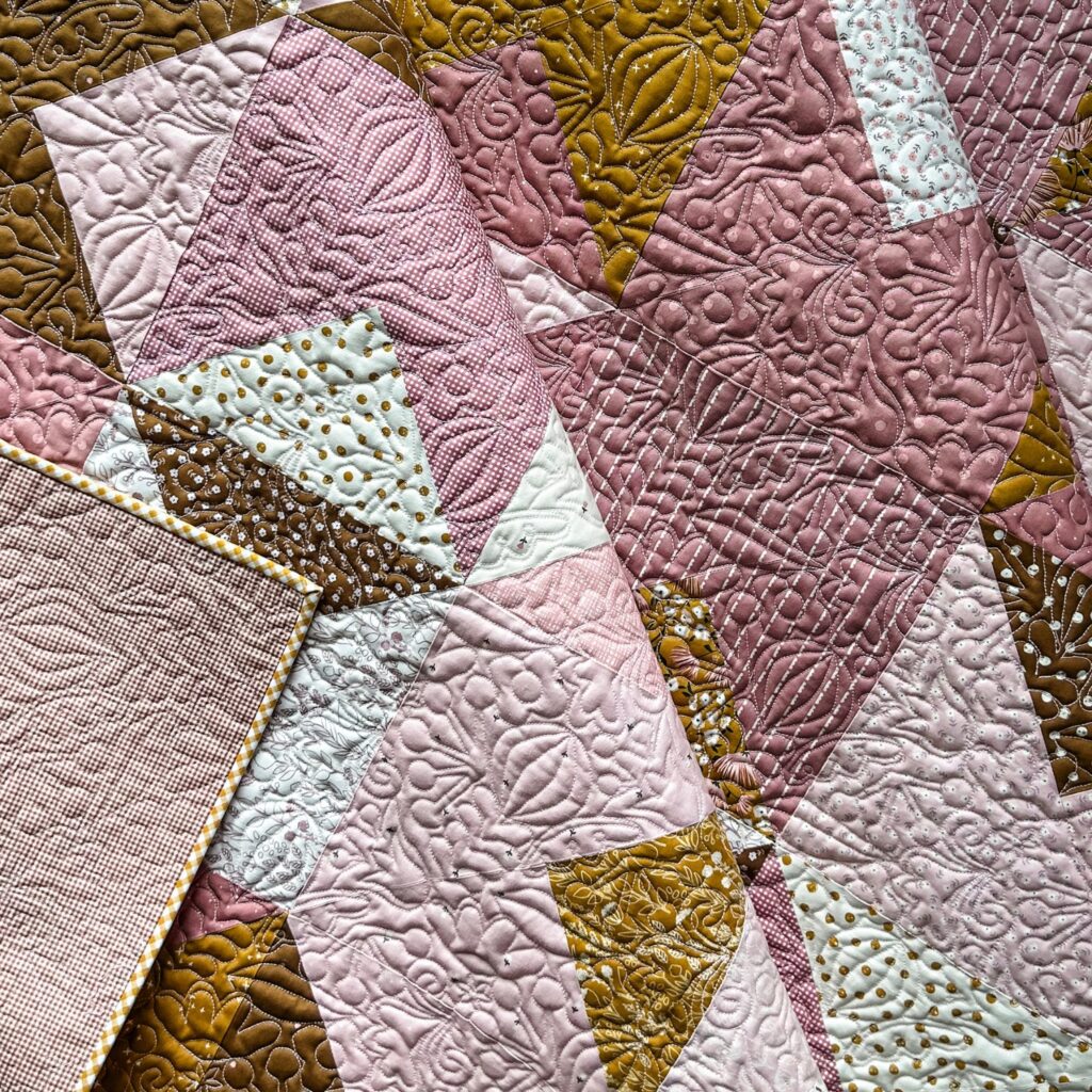 Love Notes Quilt by Tamara Darragh for Remi Vail Studio using the Blush n Butterscotch Collection designed by Simple Simon and Co for Riley Blake Designs 