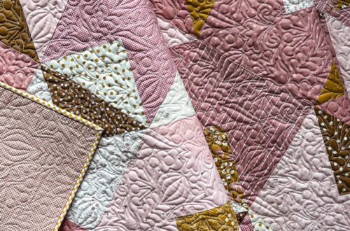 Love Notes Quilt by Tamara Darragh for Remi Vail Studio using the Blush n Butterscotch Collection designed by Simple Simon and Co for Riley Blake Designs