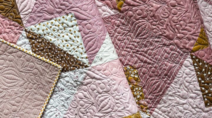 Love Notes Quilt by Tamara Darragh for Remi Vail Studio using the Blush n Butterscotch Collection designed by Simple Simon and Co for Riley Blake Designs